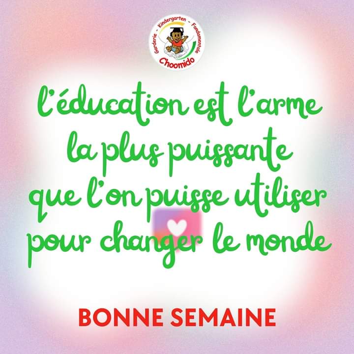 choomido's tweet photo. L’éducation est l’arme la plus puissante que l’on puisse utiliser pour changer le monde !

Bonne Semaine à Vous 😊

#Choomido https://t.co/JSmvKKBdzZ