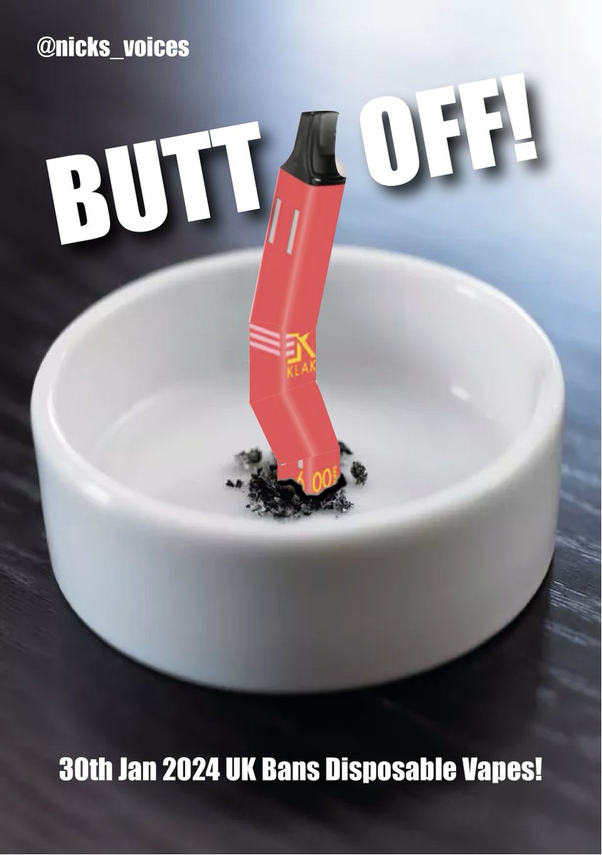 nicks_voices's tweet photo. @OneMinuteBriefs Create posters to commemorate the ban on #DisposableVapes
#ButtOff https://t.co/F0FHRIiAwk