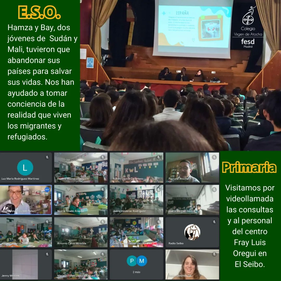 VirgendeAtocha's tweet photo. Este 30 de enero, en el aniversario de la muerte de Gandhi, hemos celebrado el Día Escolar de la No Violencia y la Paz. Las distintas etapas del cole nos hemos reunido para tomar conciencia de que "no hay un camino para la Paz. La Paz es el camino". #cvatochasemueve #somosfesd https://t.co/mkn6lFmkY7