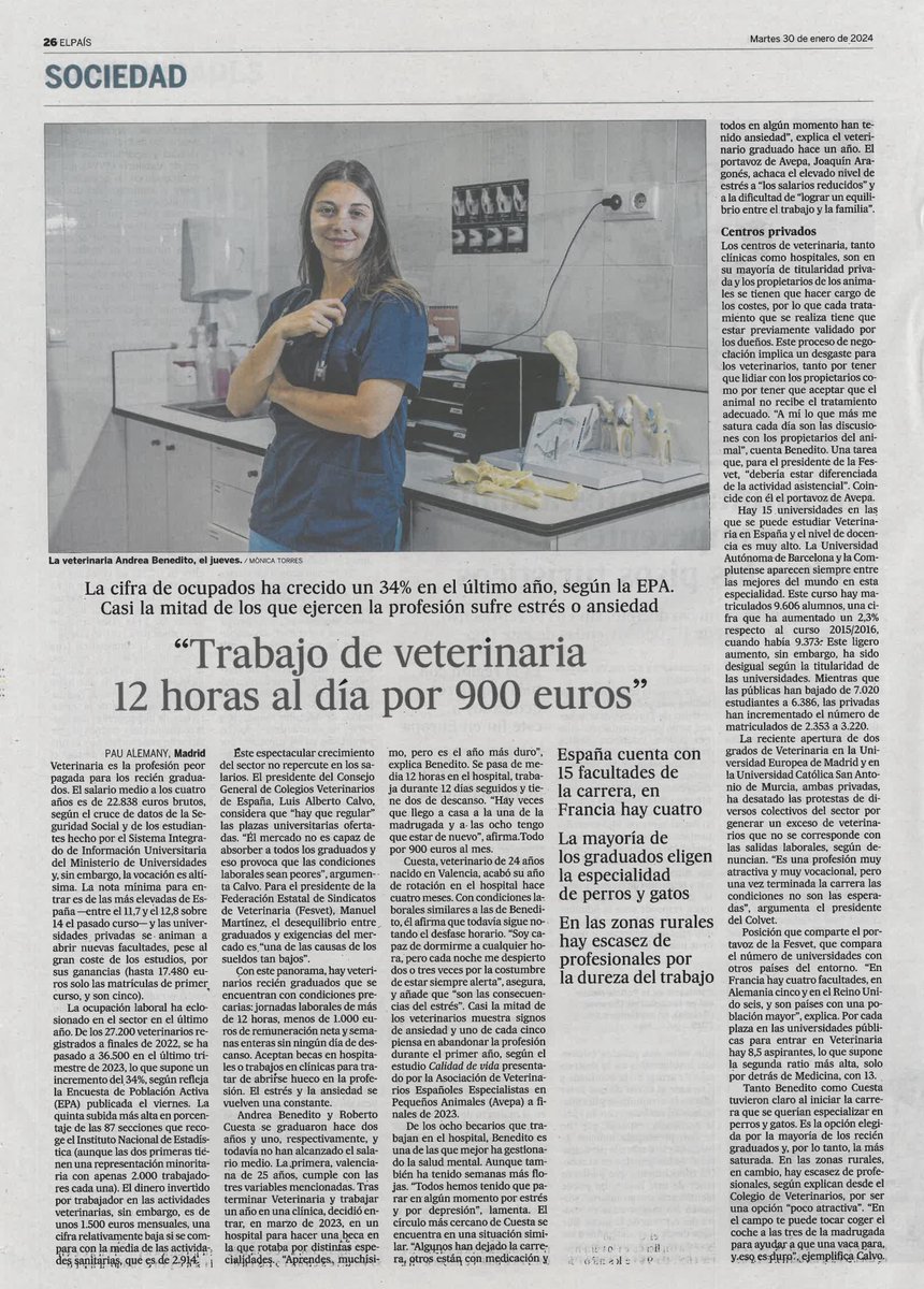 nachorredondo's tweet photo. Esto es indignante. Para llorar  #precariedad #veterinaria #SaludMental @elpais_espana https://t.co/4Ca6ikiEqG