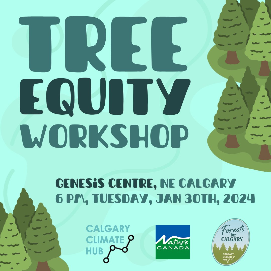 ClimateHubYYC's tweet photo. TODAY: Did you know that northeast neighbourhoods of Calgary have the lowest tree cover in the city? Lower than 5%.
We can change that.
Join us at to find out how!
RSVP Today at 6pm!
https://t.co/n4qOEXTo5h #yyc #TreeEquity https://t.co/779EIwUrDT