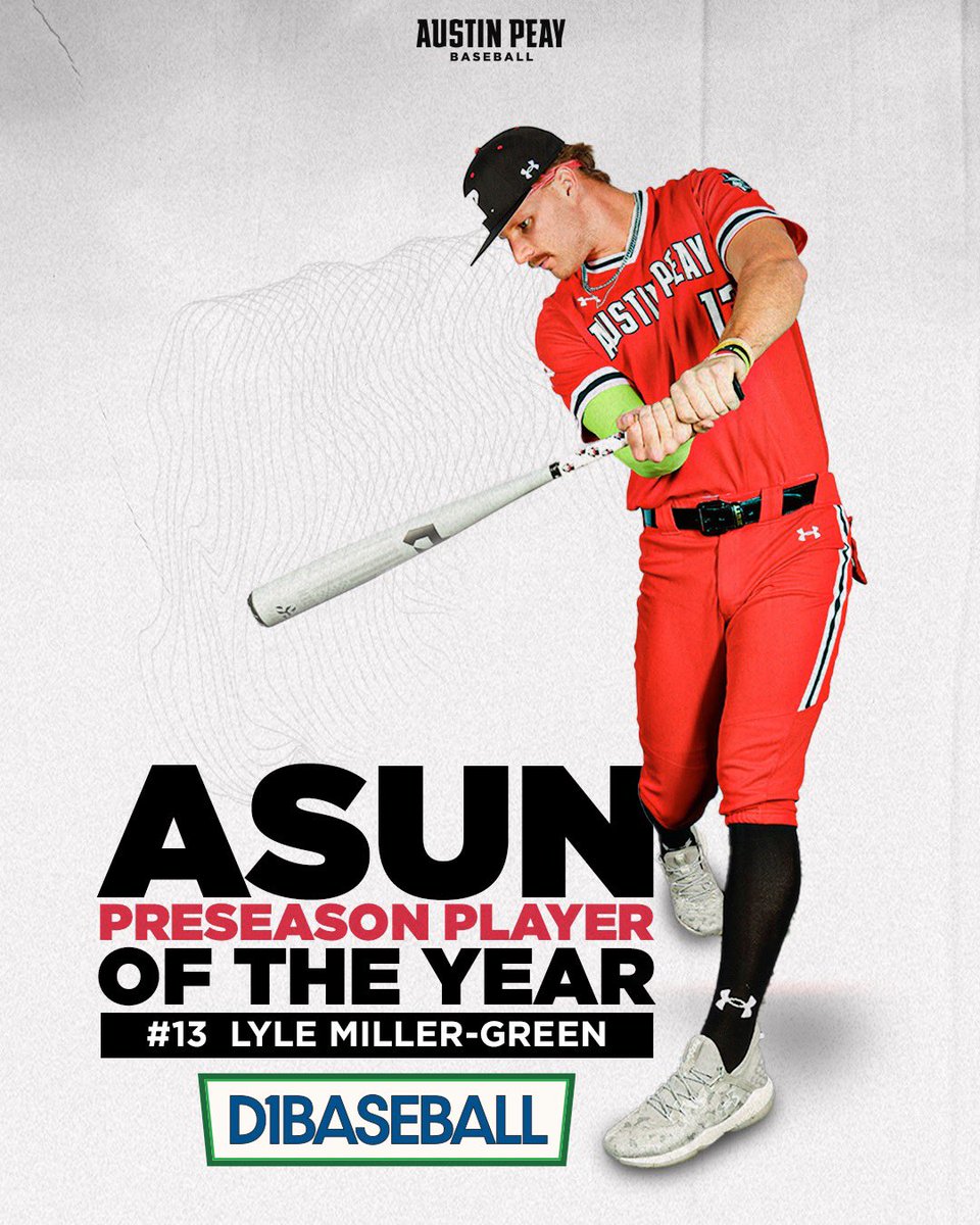 LMG 🤝 ASUN Preseason Player of the Year‼️ D1Baseball says so. #🅱️🅰️🆖❗️ #LetsGoPeay 🔗: letsgopeay.com/news/2024/1/30…