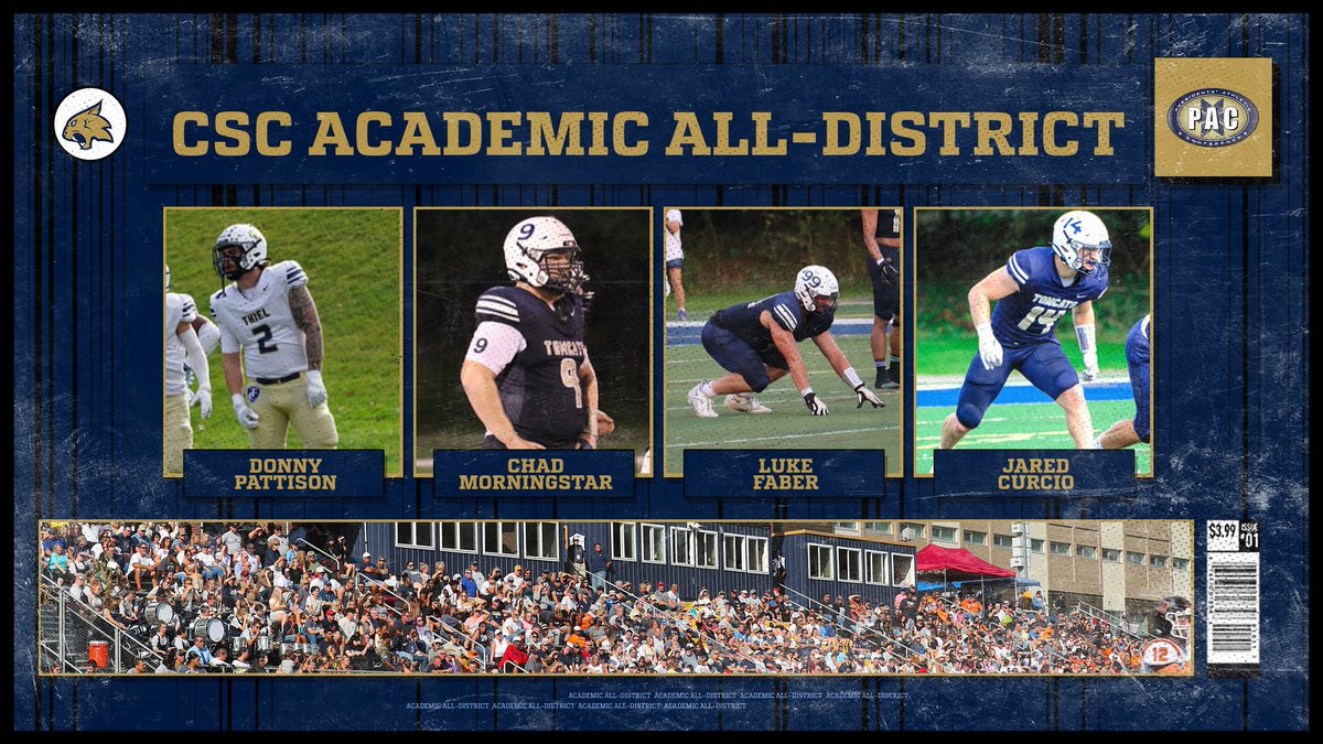 Proud of our 4 CSC ACADEMIC ALL-DISTRICT selections! Leaders on and off the field! 📚😾🏈