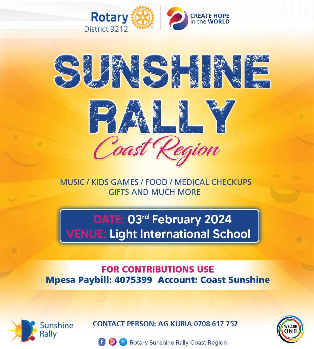 Racmalindi's tweet photo. Are you in the Coast? If your answer is yes,then here's the plan for Saturday.Kuboeka Rotary/Rotaract Ni kujitakia. Let's make this Coast Sunshine Rally a successful one. Come have fun. #coastrotarysunshinerally #coastrotaract #RACMalindi #rotaractmalindi #WeAreOne #LetsDoThis🇰🇪 https://t.co/Mpaj9EFcEU