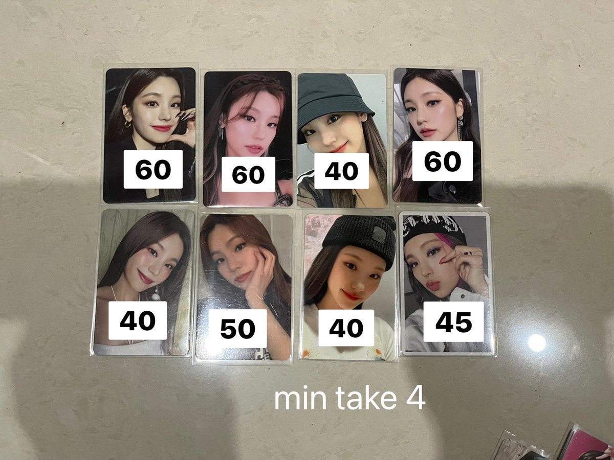 [updated] CLEARANCE SALE😍 want to sell // wts ✅ open sharing ✅ boleh campur ✅ negotiable (take 5 keatas) ✅ oren ❌ pack adm 📍 bogor, ina tag. photocard/pc/gg/yunjin/liz/ive/yeji/sullyoon/redi ina/murce/girl group/itzy/nmixx/le sserafim/lefim