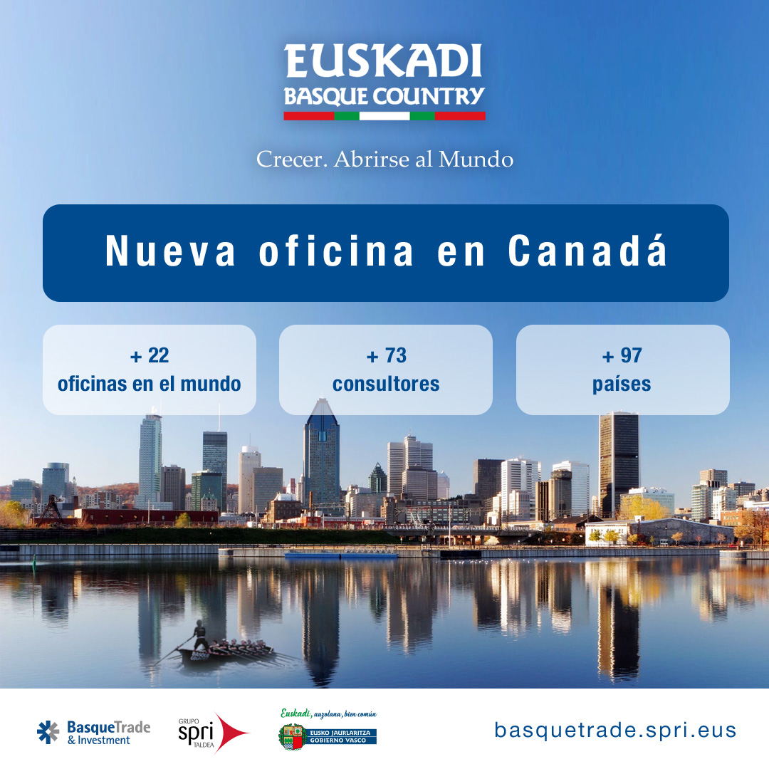 grupospri's tweet photo. 🇨🇦 Nueva oficina en Canadá 💼
@arantxa_tapia lidera la visita de @Gob_eus a Canadá en la que se va a inaugurar la 22ª oficina de #BasqueTradeAndInvestment.
La oficina se ubicará en #Montreal y, junto con los +73 consultores del grupo, nos permitirá dar servicio a +97 países. https://t.co/PhLlh5WTVl