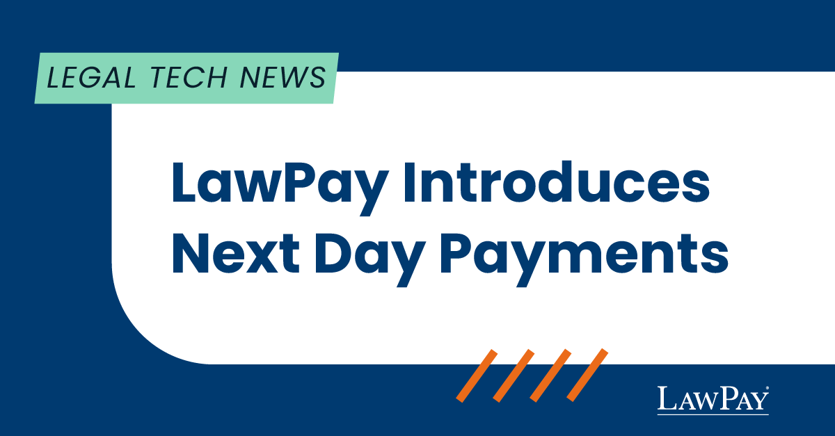 LawPay's tweet photo. The wait is over! You can now experience LawPay in a much faster way with Next Day Payments.

With LawPay's Next Day Payments, firms can benefit from improved cash flow management, expedited deposit timelines, and a rapid turnaround time for transactions.

https://t.co/RkIelxoFVv https://t.co/iX9kw3oC1Q