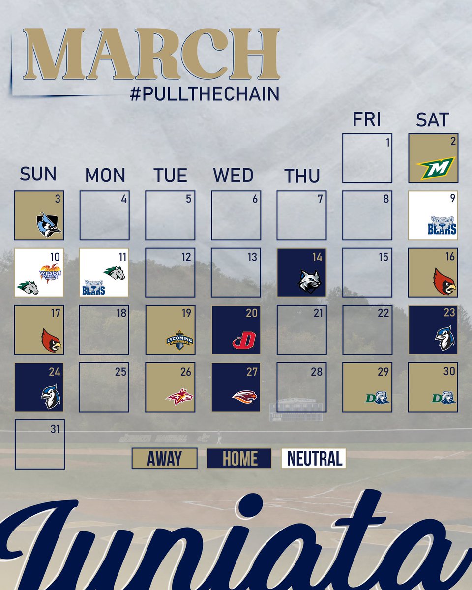 JuniataBaseball's tweet photo. The schedule it out, practice is underway, and we’re counting down the days. 
Juniata Baseball 🔜

#PullTheChain https://t.co/iJ3Aph4pa2