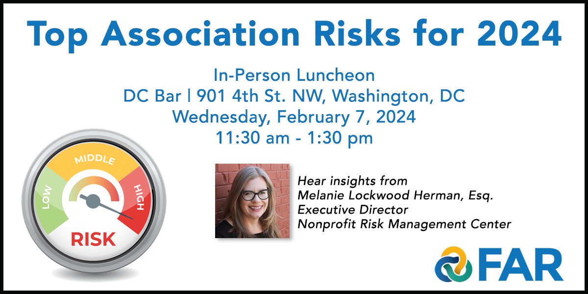 The FAR February Luncheon is fast approaching – have you registered yet? This will be a great session where we will examine a rundown of critical risks that should be top of mind for association leaders. Plus, there’s networking… and lunch!

lnkd.in/e6CZKAwu