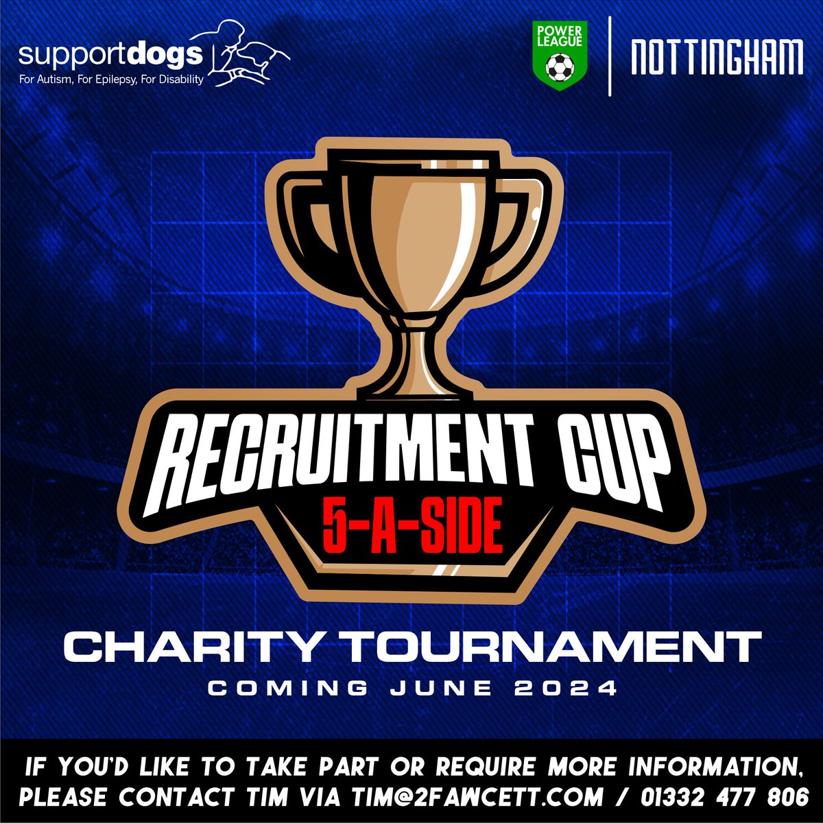 RECRUITERS WE NEED YOU!!! ⚽️🏆 This Summer ahead of Euro 2024, @powerleagueUK Nottingham are hosting the Recruitment Cup - a charity 5-a-side football tournament solely for Recruitment Agencies, all in aid of @supportdogsuk . To enter or for more information, please DM us! ☎️📨