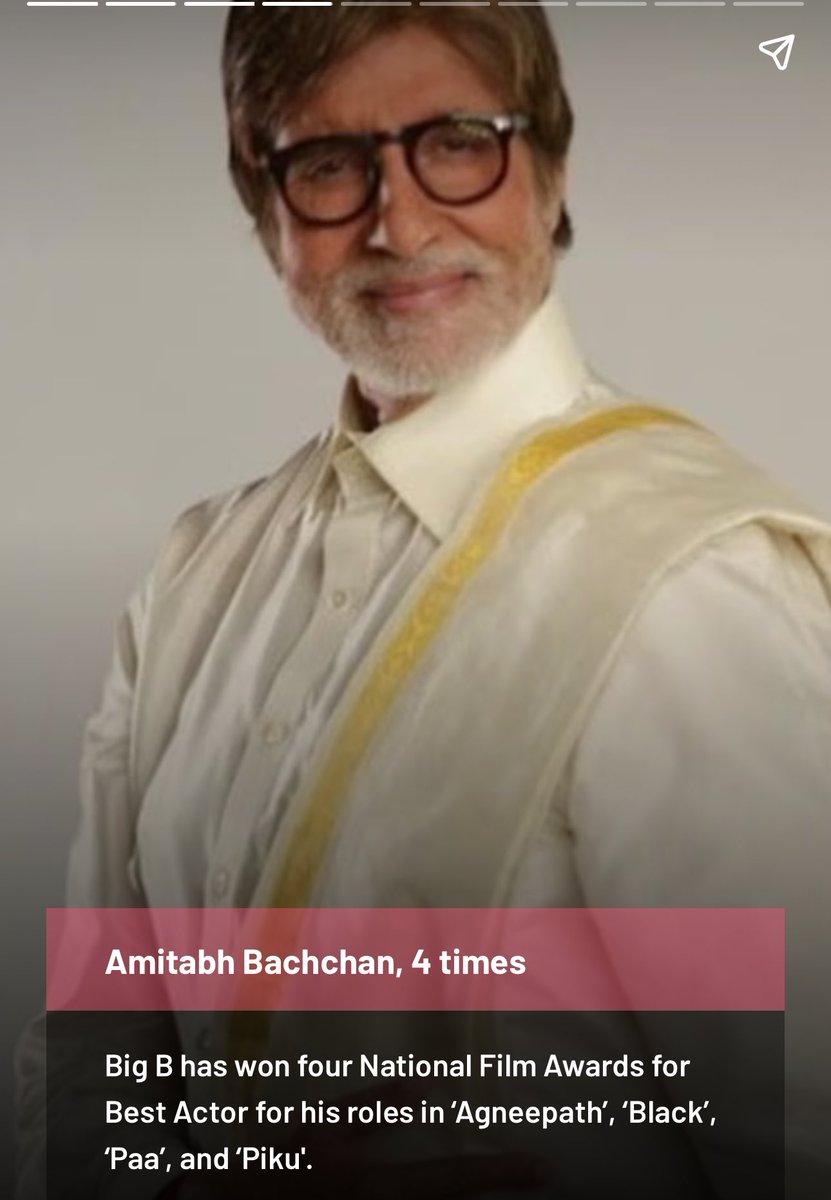 bhoompally's tweet photo. @Its_CineHub #AmitabhBachchan  is the only Indian Male Actor to have won 4 National Awards for Best  Actor .

♦️5 times Film Fare Best Actor 
@SrBachchan 🙏
#StarOfTheMillenium 
#BigB 
@Its_CineHub https://t.co/xVSMK15q2w