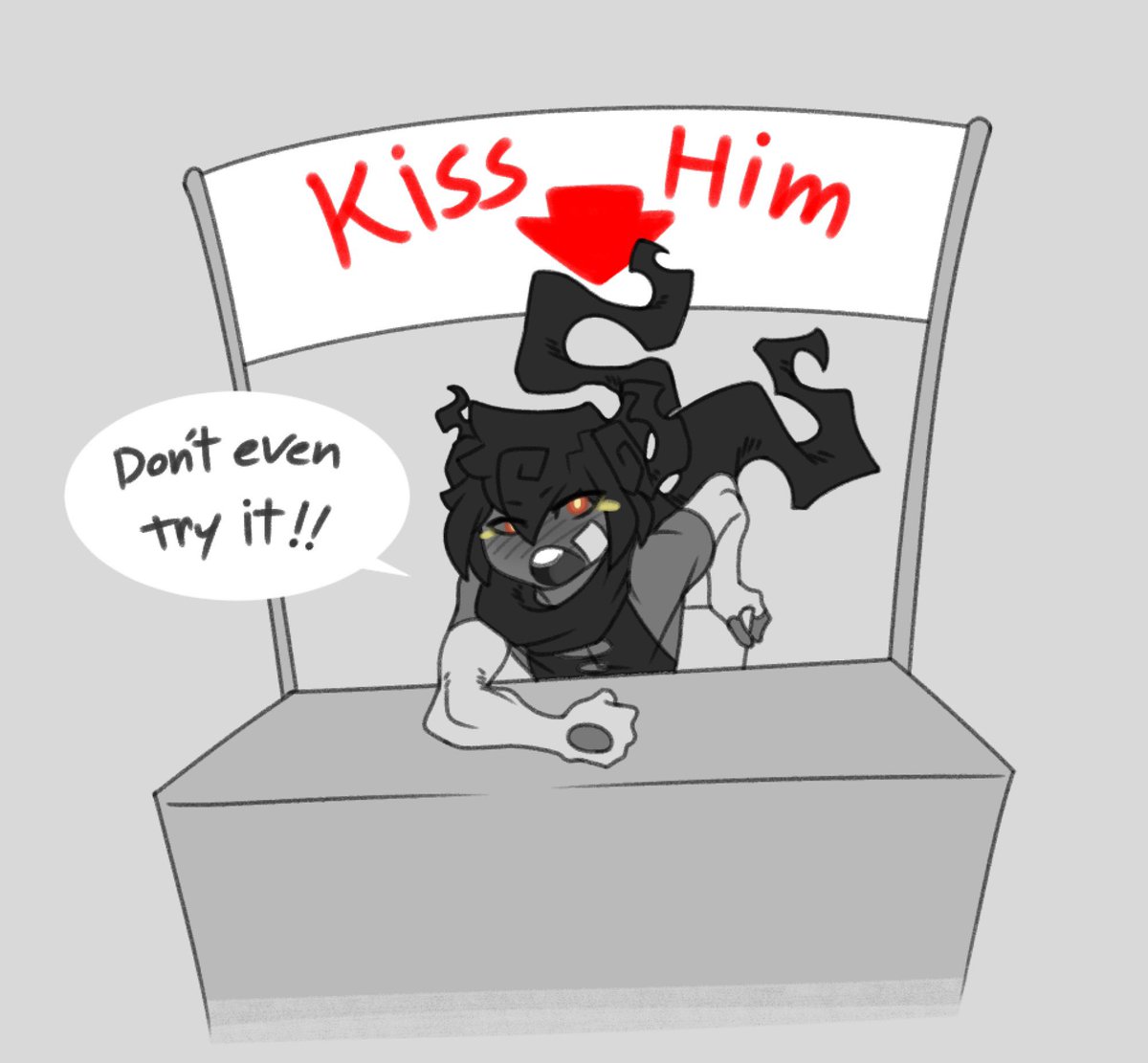 — Looks like he has a stand? He seems like he was forced to be by it.

❝ . . . Don’t EVEN try it!! ❞