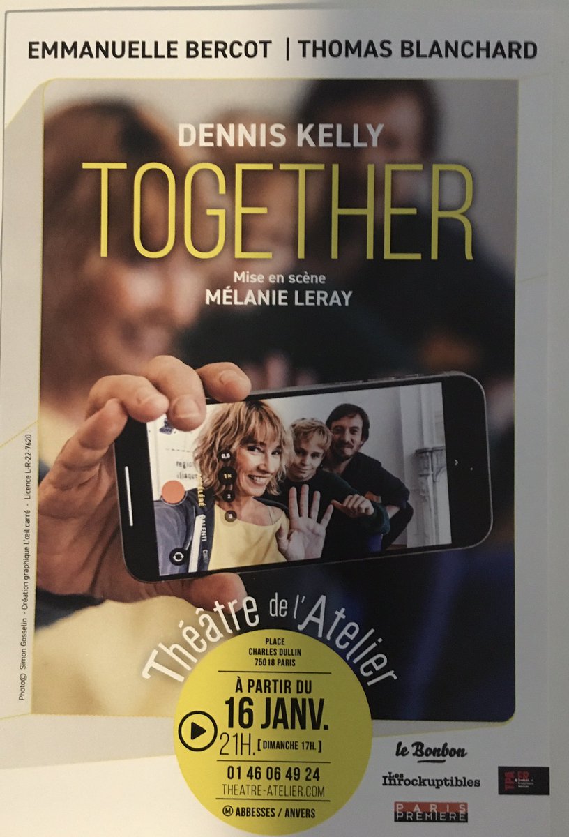 #Together au @Th_Atelier. En plein confinement on assiste à la haine commune d’un couple. Y a-t-il encore de l’amour durant cette épreuve. Aller voir cette nouvelle pièce croustillante de #dennisKelly. M.e.s efficace et juste de #MelanieLeray 🤗