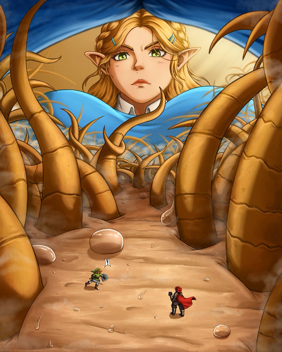 Trapped in there forever, Link's new duty is to defend the "golden forest" from any kind of evil, and he'd better be good at it.

High resolution available on Patreon!

#Sizetwitter #giantess
