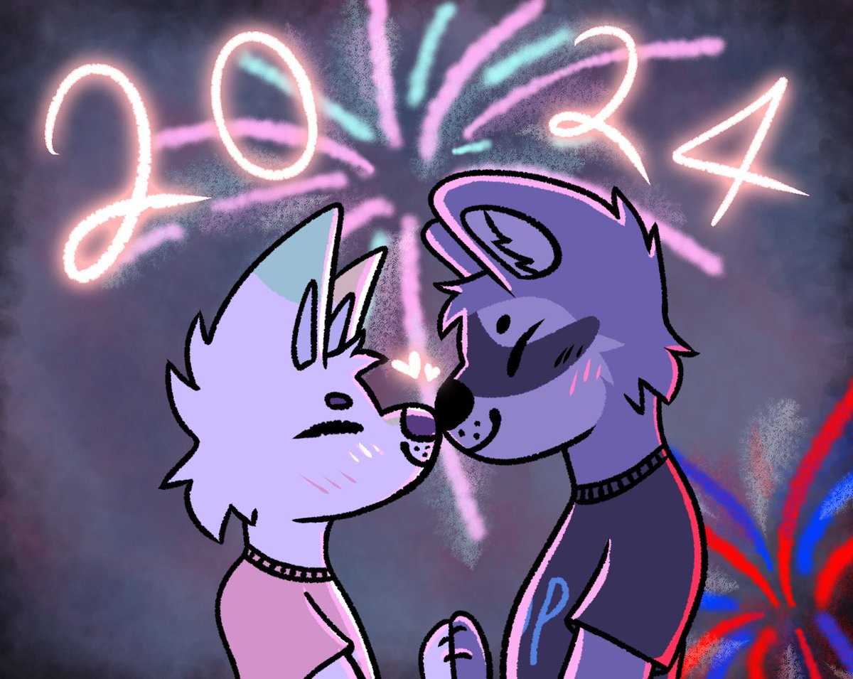 CamdenColors's tweet photo. My partner and I celebrated New Years together! :) #furry #furryart #fursona #art #cute https://t.co/0hAwRhCiv8