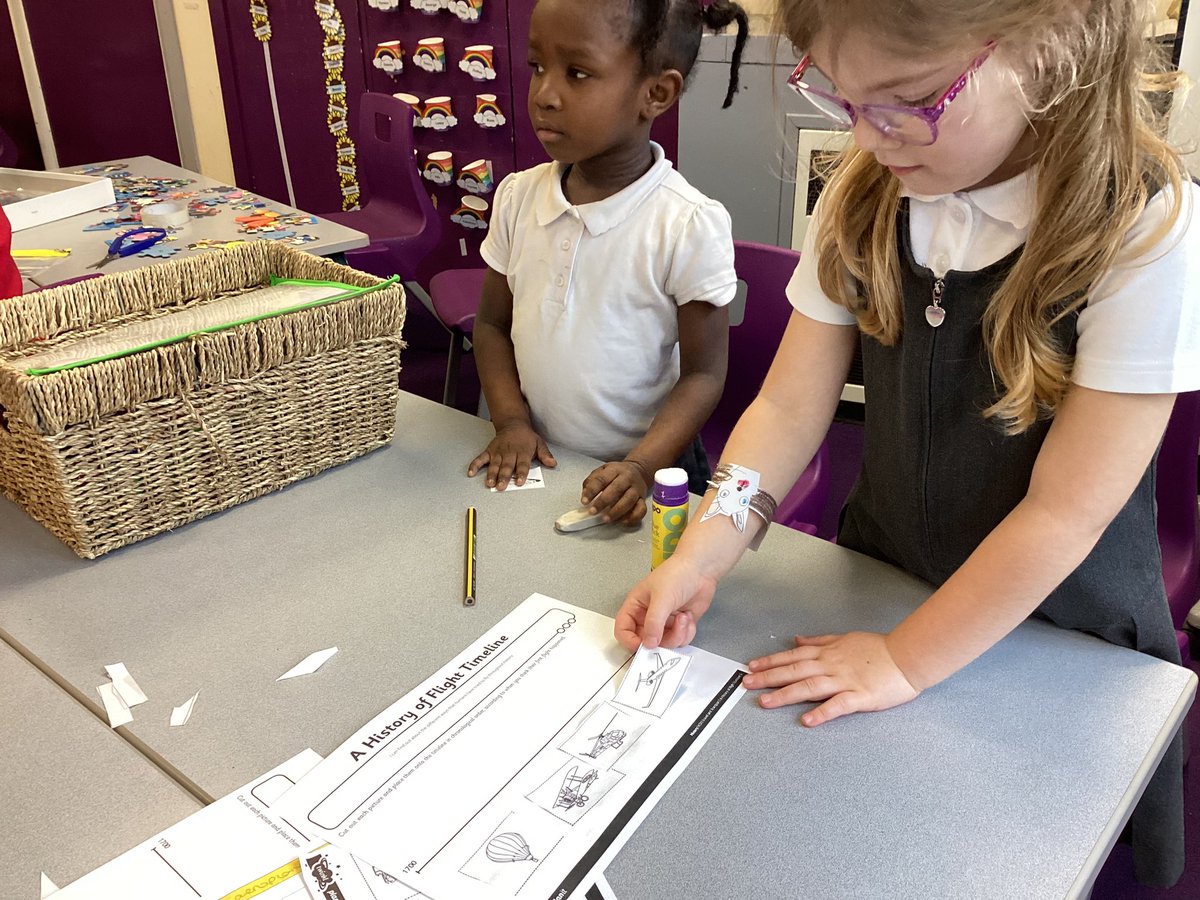 LauraShore6's tweet photo. In Reception this week the children have been investigating how planes have changed over time and creating a timeline to demonstrate this. #joeyseyfs #joeyshistory @stjs_staveley https://t.co/uyOi2WjJlW