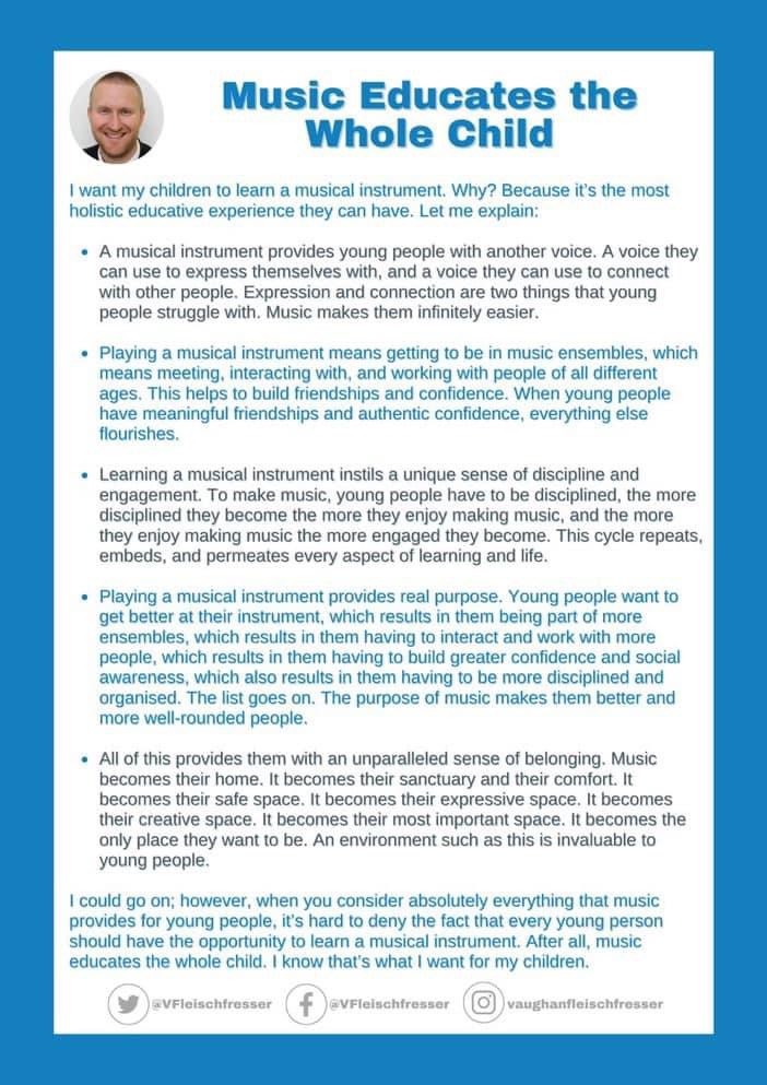 VFleischfresser's tweet photo. Music Educates the Whole Child. https://t.co/nEb6hv4i3b