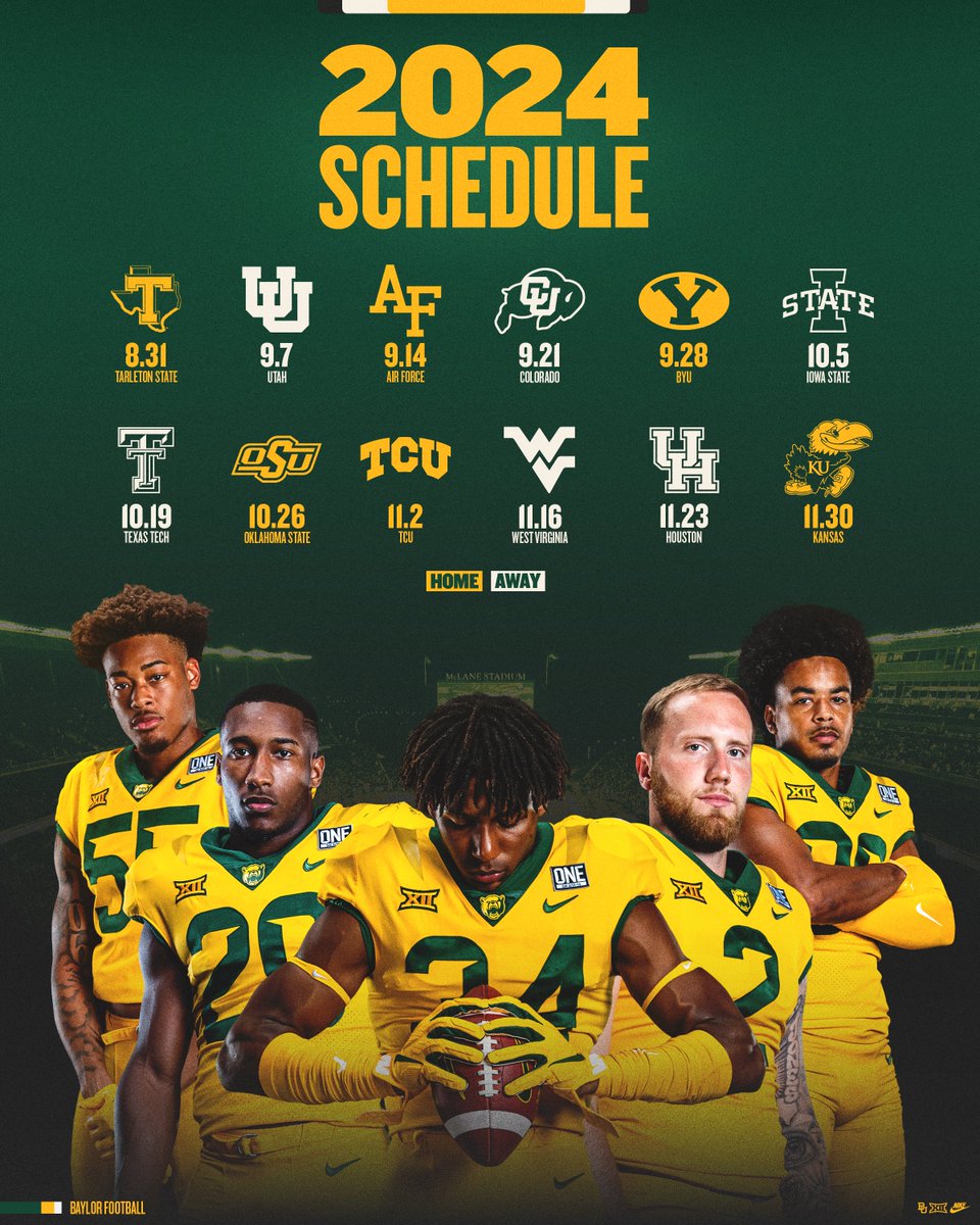 Mark Your Calendars 🗓
The 2024 Schedule is Here!

🔗 baylorbea.rs/3SB0n5K

#SicEm