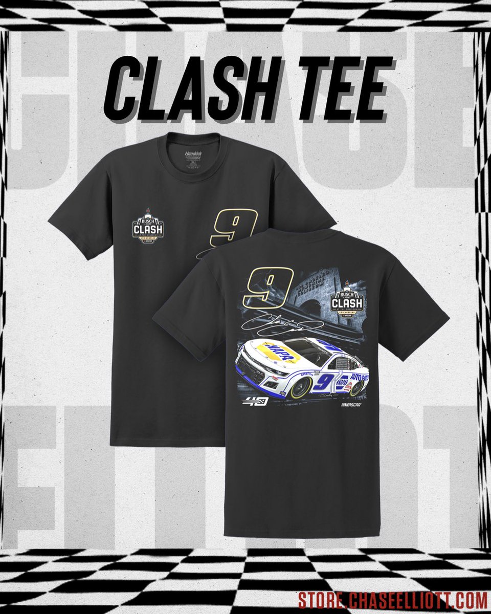 Who’s ready for the @nascarclash . Tee design is live! 🛒➡️ store.chaseelliott.com/collections/cl… #di9 | #ChaseElliott | #NASCAR | #NASCARClash
