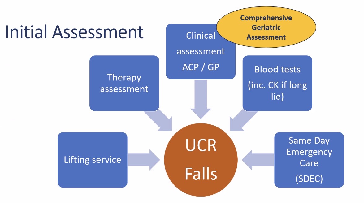 Falls services in East Cheshire - "We've come to realise a fall is never just a fall". Has switched from a Therapies initial response, to Therapies + GP/ACP/tACP.  Have lifting kit. #UCRServices