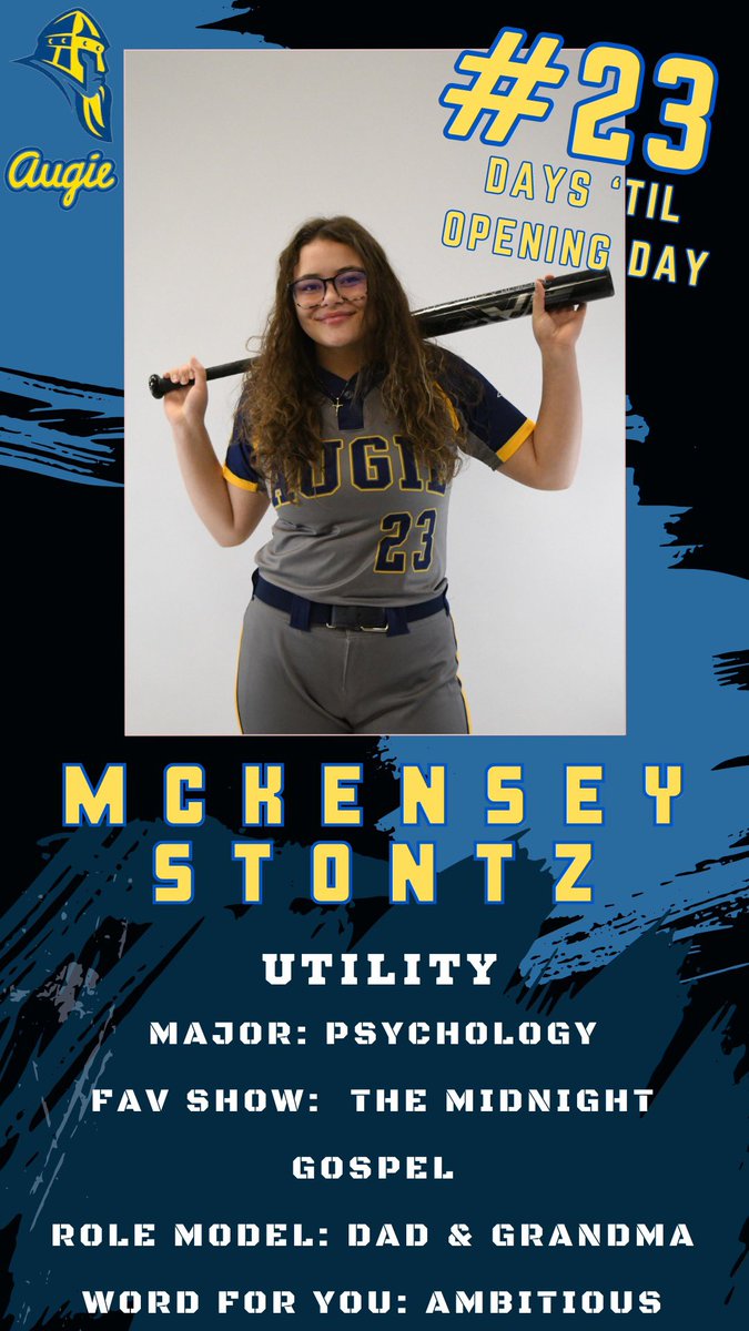 The first games are only 23 days away! Meet utility player,  #23, <a href="/m_stontz/">Kensey</a>! #SetSail #TheAugieWay <a href="/augieathletics/">Augustana Vikings</a>