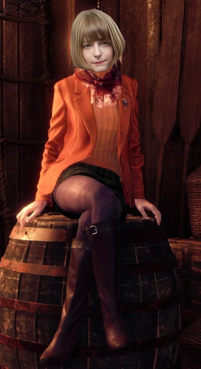 mitchellsibson's tweet photo. @Eriza_Freya as Ashley, Sitting on a barrel. Resident Evil 4. https://t.co/3JWqQCBt4J