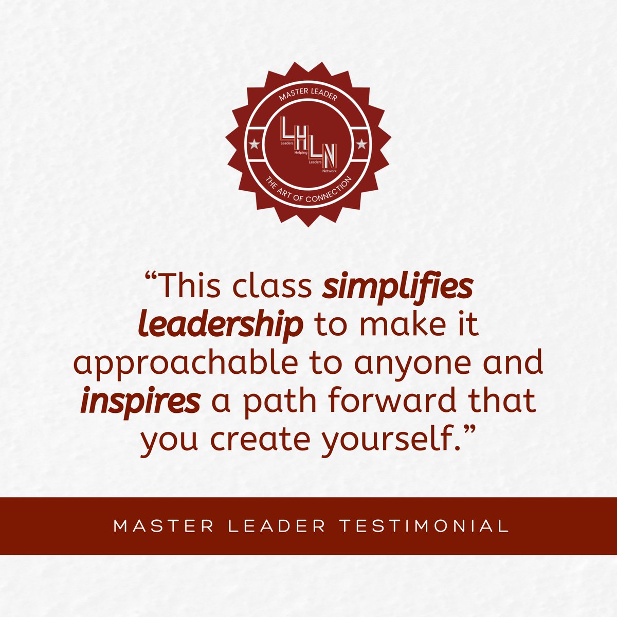 lhlnetwork's tweet photo. Hear from our most recent Master Leader students on what they got from the class. Our goal at LHLN is to change people's lives for the better and reading testimonials like these make it all worthwhile!
#masterleader #testimonials #testimonialtuesday #leadership #leadershipcourse https://t.co/ymkYICrN4g