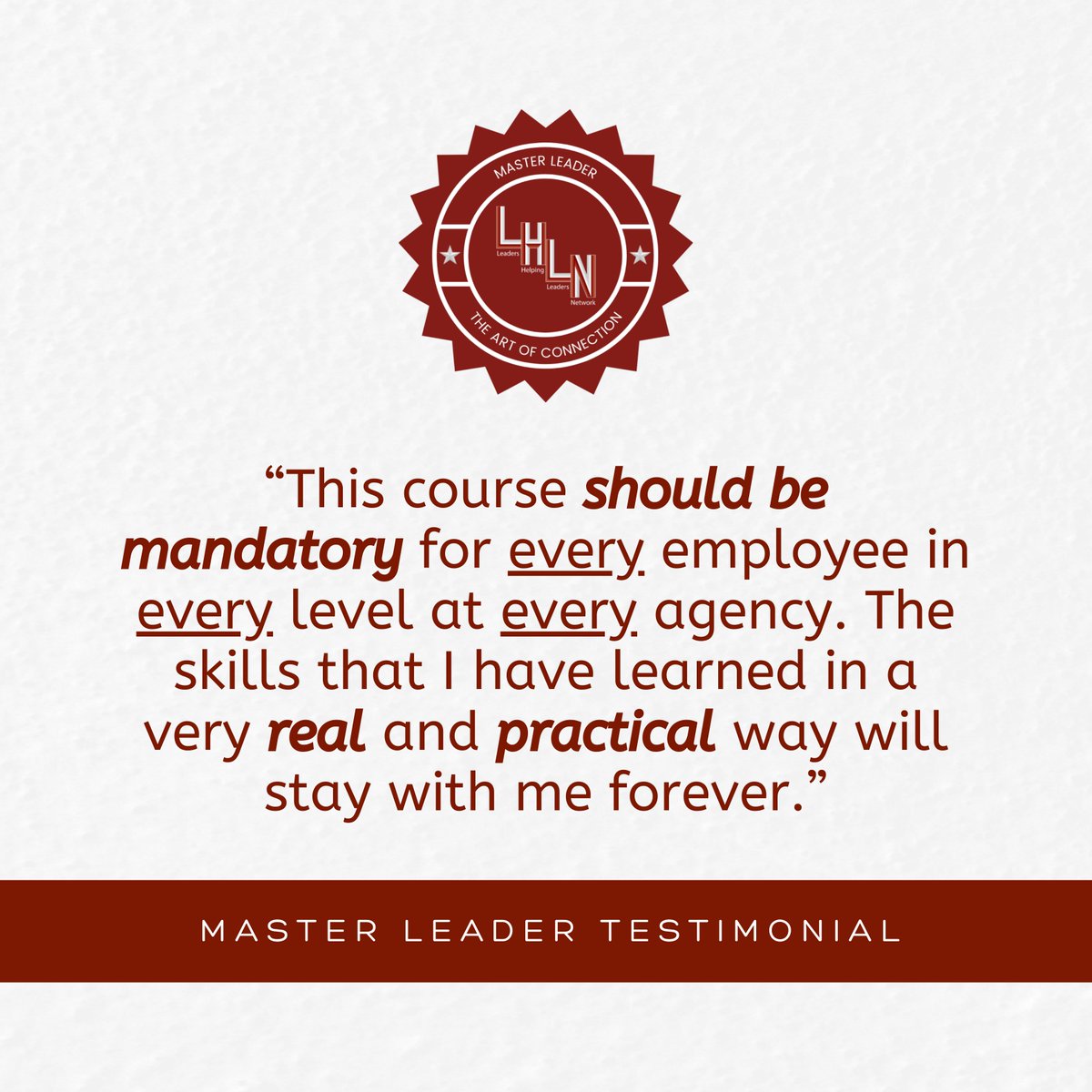 lhlnetwork's tweet photo. Hear from our most recent Master Leader students on what they got from the class. Our goal at LHLN is to change people's lives for the better and reading testimonials like these make it all worthwhile!
#masterleader #testimonials #testimonialtuesday #leadership #leadershipcourse https://t.co/ymkYICrN4g