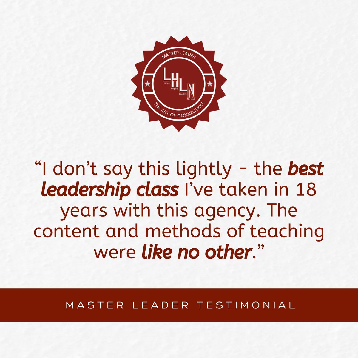 lhlnetwork's tweet photo. Hear from our most recent Master Leader students on what they got from the class. Our goal at LHLN is to change people's lives for the better and reading testimonials like these make it all worthwhile!
#masterleader #testimonials #testimonialtuesday #leadership #leadershipcourse https://t.co/ymkYICrN4g