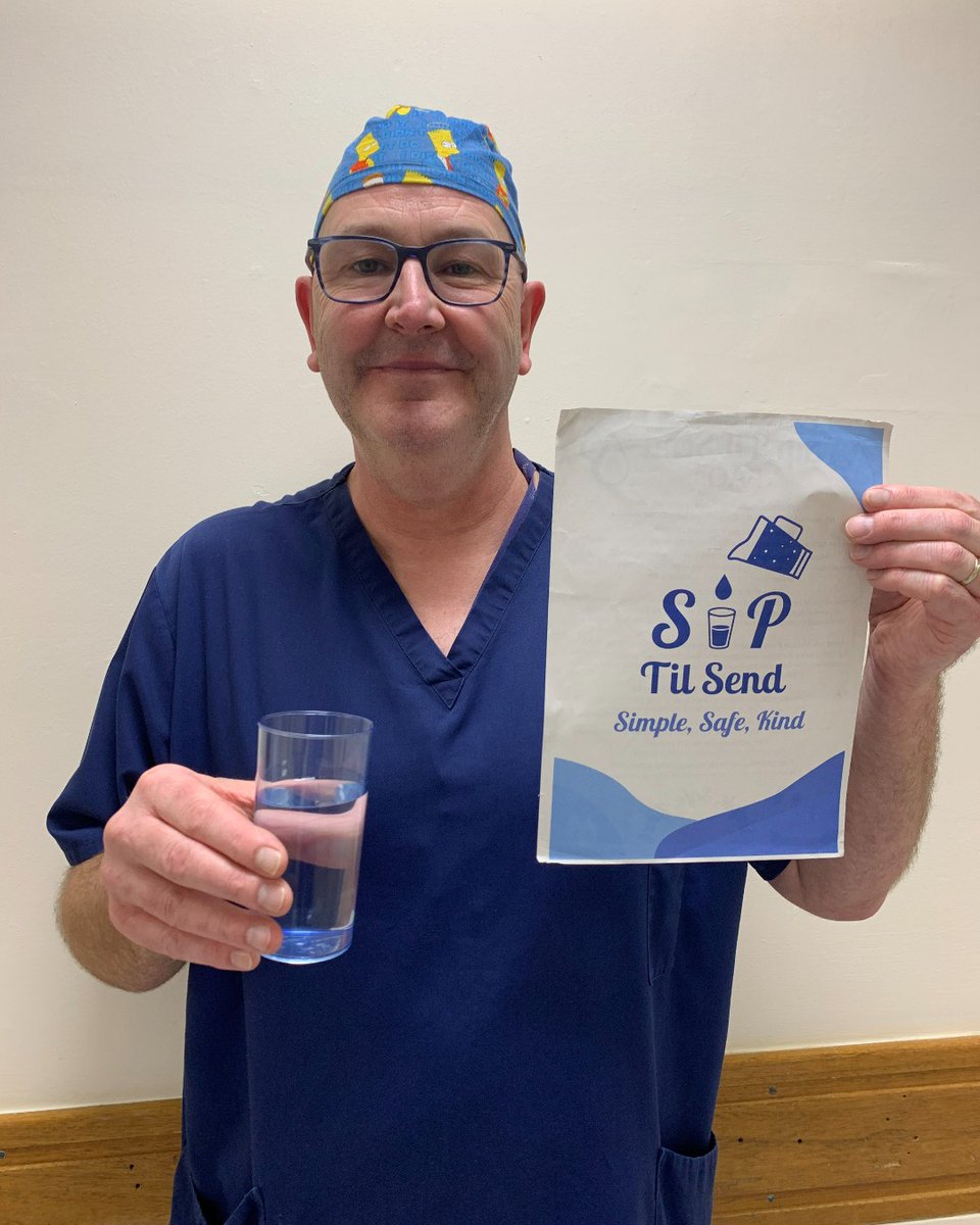 BIPAneurinBevan's tweet photo. Mae cleifion yn aml yn ymprydio am gyfnodau hir cyn llawdriniaeth a gall hyn arwain at ganlyniadau gwaeth. Felly da ni'n cymryd rhan mewn #SipTilSend.

Mae yfed dŵr cyn y theatr yn golygu llai o gur pen a llai o siawns o gyfogi wedi'r digwyddiad. Mwy: https://t.co/hLQKAwWbwT https://t.co/aVlxcY1ErY