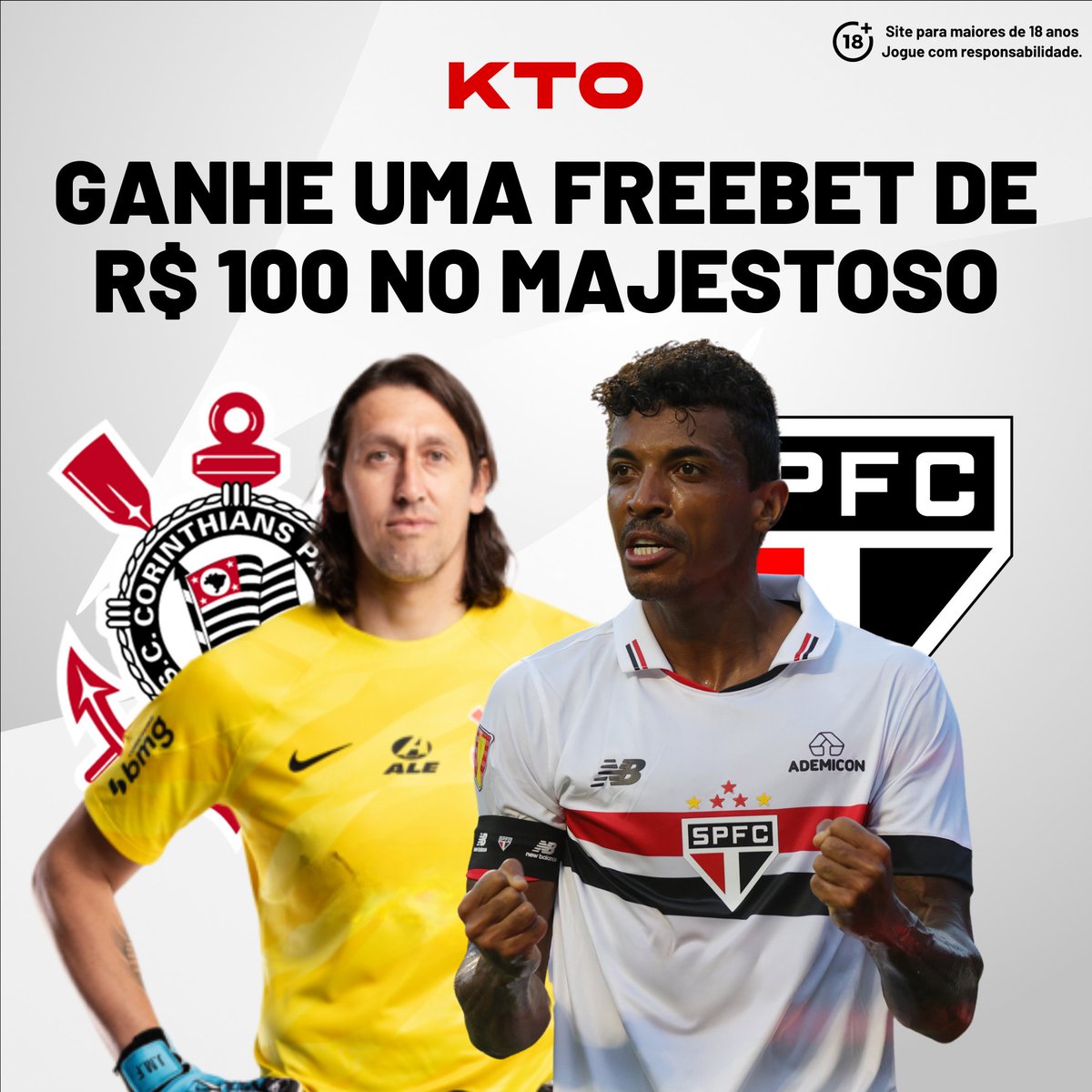 🚨 LEVE UMA FREEBET DE 100 REAIS NO MAJESTOSO 🚨

Acerte o placar de Corinthians x São Paulo e o sueco libera aquela aposta grátis para você! 🤑

Regras:

1⃣ Seguir a KTO
2⃣ Dar RT nesse post
3⃣ Comentar o resultado de Corinthians x São Paulo + os marcadores de gols

✅ Cravou