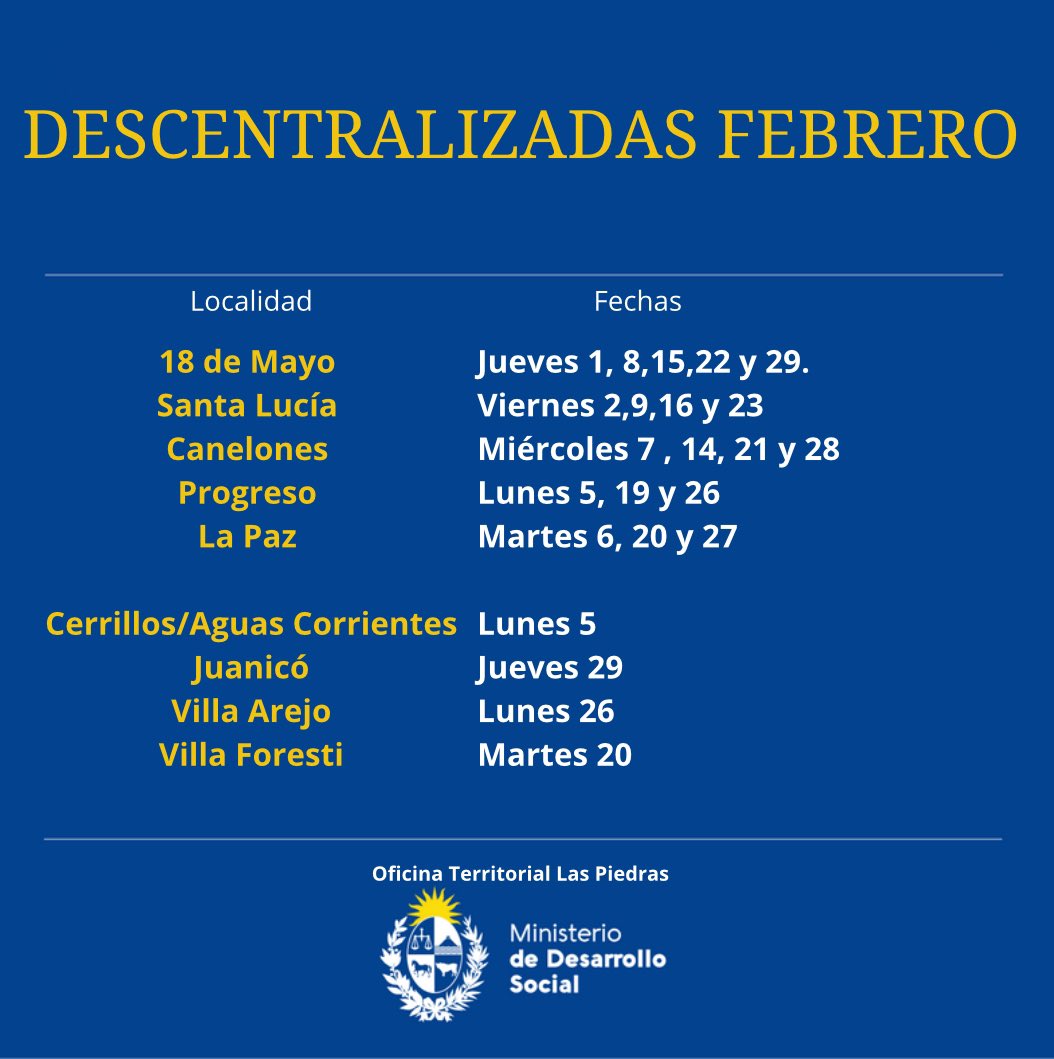marilucav's tweet photo. Atención en territorio para el mes de febrero. Sumamos un nuevo punto en Villa Foresti. Mantenemos mismos horarios y ubicaciones . https://t.co/Uqrv26FY6q