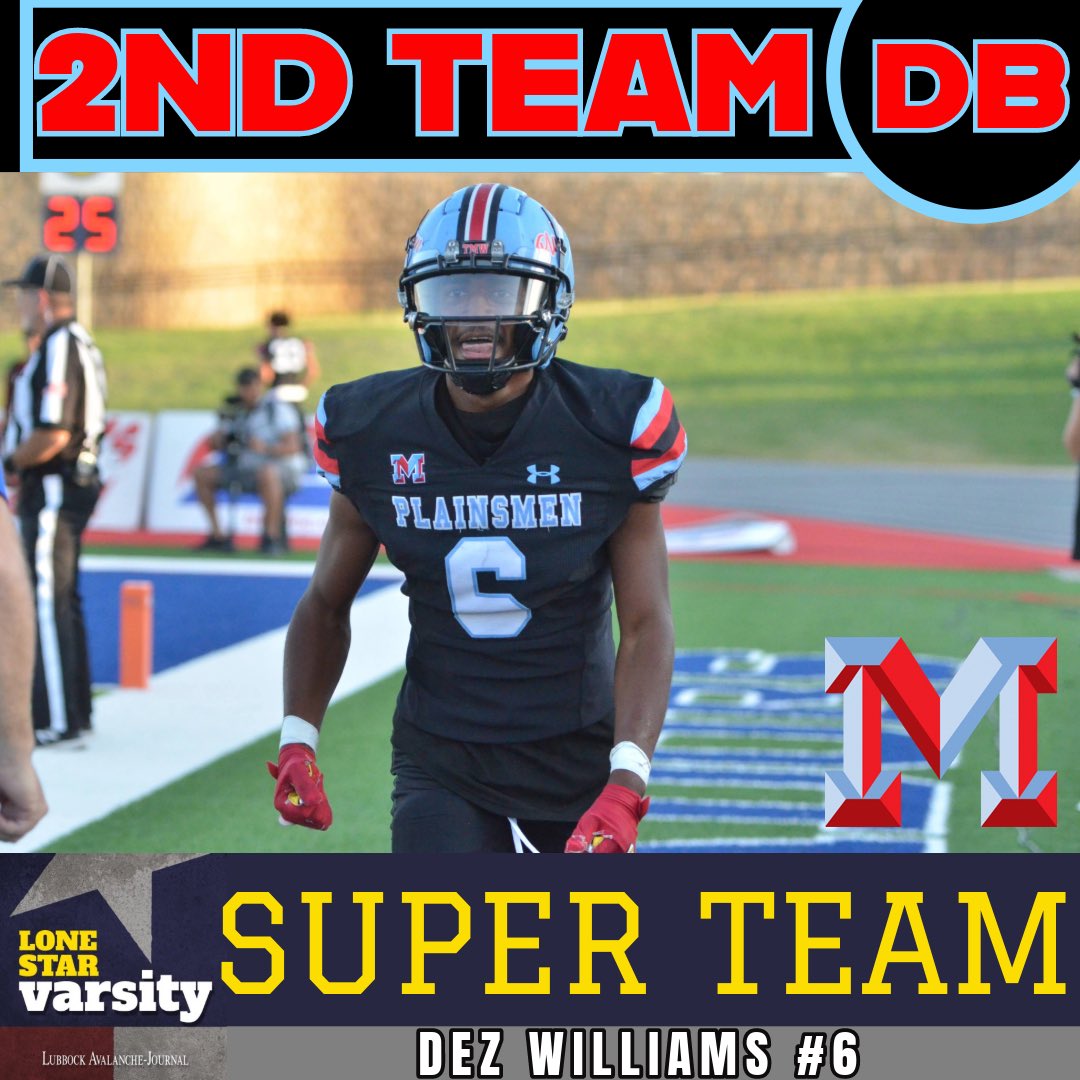 Congrats <a href="/primetime_dezz/">Dezmond Williams</a> on being selected to the @LoneStarVarsity Super Team! <a href="/CoachThrash/">Judd Thrash</a> <a href="/AthleticsLISD/">Lubbock ISD Athletics</a> <a href="/montereyhs/">Monterey High School</a> <a href="/806hsscmedia/">Jasone Pearson</a> <a href="/RandyRosetta/">Randy Rosetta</a> <a href="/byStephenGarcia/">Stephen Garcia</a>