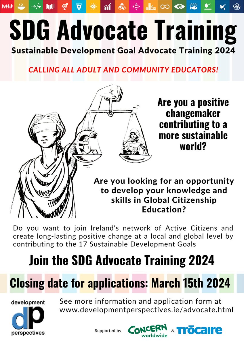 devperspectives's tweet photo. Calling all Community Practitioners, Educators and Change-Makers! 🌎✨

Are you ready to make a difference in 2024?

Join us for the SDG Advocate Training and become a champion for the United Nations Sustainable Development Goals (SDGs)! 💪💡
Discover how to effectively include the SDGs in your work to create a sustainable future. Gain valuable insights, tools, and resources to inspire positive change within your organisations and communities. 🎓🌱
 This is your chance to be part of the global movement towards a greener, fairer, and more inclusive world. Don't miss out on this incredible opportunity! 

Sign up now and let's make 2024 the year of Impactful Education and Sustainable Development! ✊🙌
APPLY NOW: https://t.co/WN35S0tF1P

#SDGAdvocateTraining2024 #EducationForSustainability #EmpoweringEducators #SDGs #SustainableDevelopmentGoals