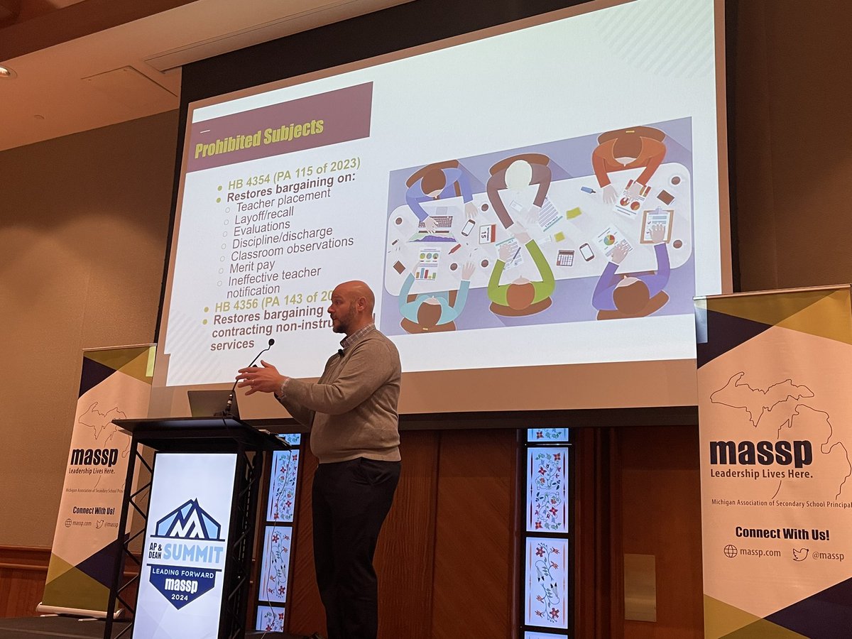 PrincipalLietz's tweet photo. Always a highlight of the conference, our AM keynote @BobKefgen talks about legislative priorities that are working their way those and coming. Changes to Prohibitive Subjects and Ed Evals are big parts of it! #MASSPAP24 @massp https://t.co/6uYu0CGxnK