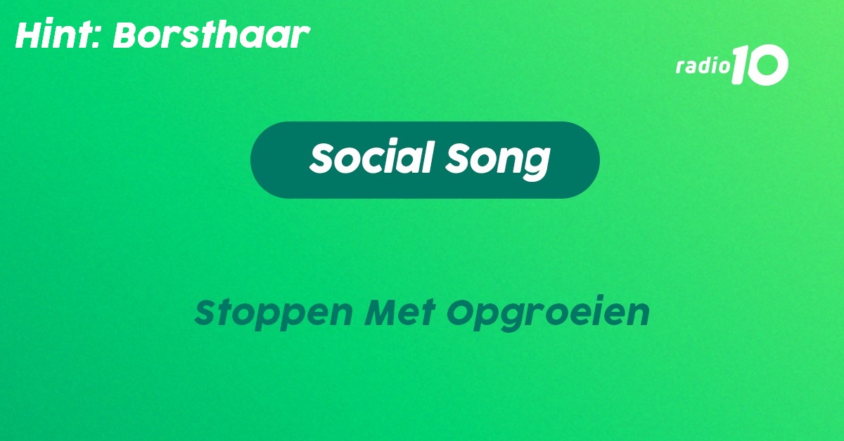 Welke #Socialsong hebben we in onderstaande omschrijving verstopt?! Om het makkelijker te maken, hebben we een hint toegevoegd.
Geef artiest + titel door via <a href="/Somertijd/">Somertijd</a> !