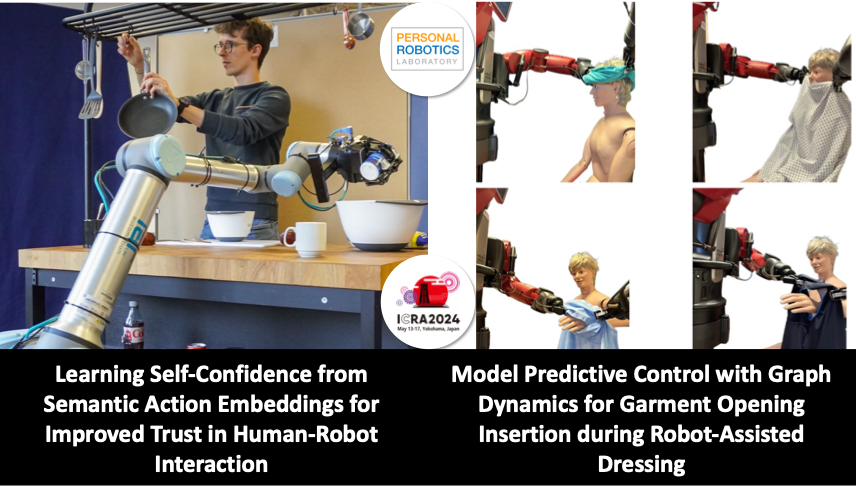 We got 2 papers accepted to #ICRA2024 🤖🇯🇵!

Congratulations to @c_goubard for his work on trust in #HRI, and Stelios Kotsovolis for his work on assisted dressing.
