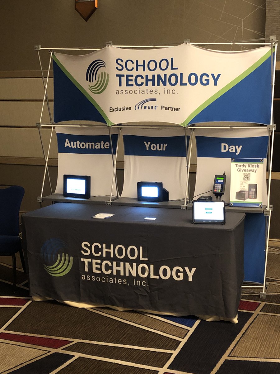 schooltechassoc's tweet photo. We're kicking off the 2024 conferences at the Idaho Skyward User Group today! 🎇

Say hi 👋 to @Pat_MSchoolTech at our booth and enter our giveaway to win your school a Tardy Kiosk!

#skywardusergroup #conference2024 #IDSUG https://t.co/w0ygamRk4K