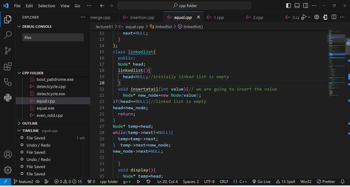 PinakDhir22's tweet photo. hi #techtwitter, #day64 to #day67 of #100daysofcode 
questions solved:
1. linked list equal nodes
2. merge 3 lists
3. slow and fast pointer
#100DaysOfCode #learninpublic
#100daysofcodeatchitkara https://t.co/hpMINrlrTZ
