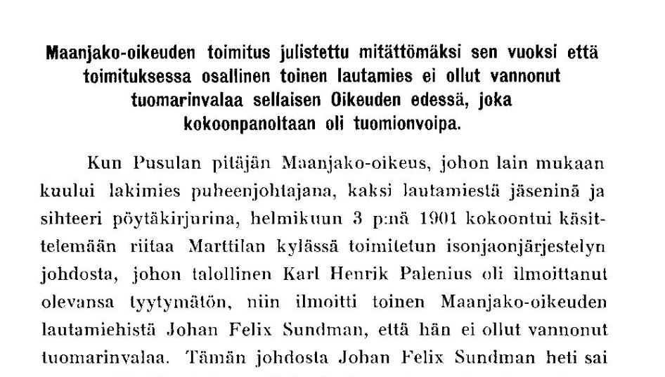 OttoMeri's tweet photo. Vuonna 1903 senaatin oikeusosasto julisti mitättömäksi maanjakotoimituksen, koska lautamies ei ollut vannonut tuomarinvalaa.

Vuonna 2023 KKO palautti rikosasian käräjäoikeuteen, koska lautamies ei ollut antanut tuomarinvakuutusta.

Maailma muuttuu. Lautamiehet eivät. https://t.co/XiMh4CykfL