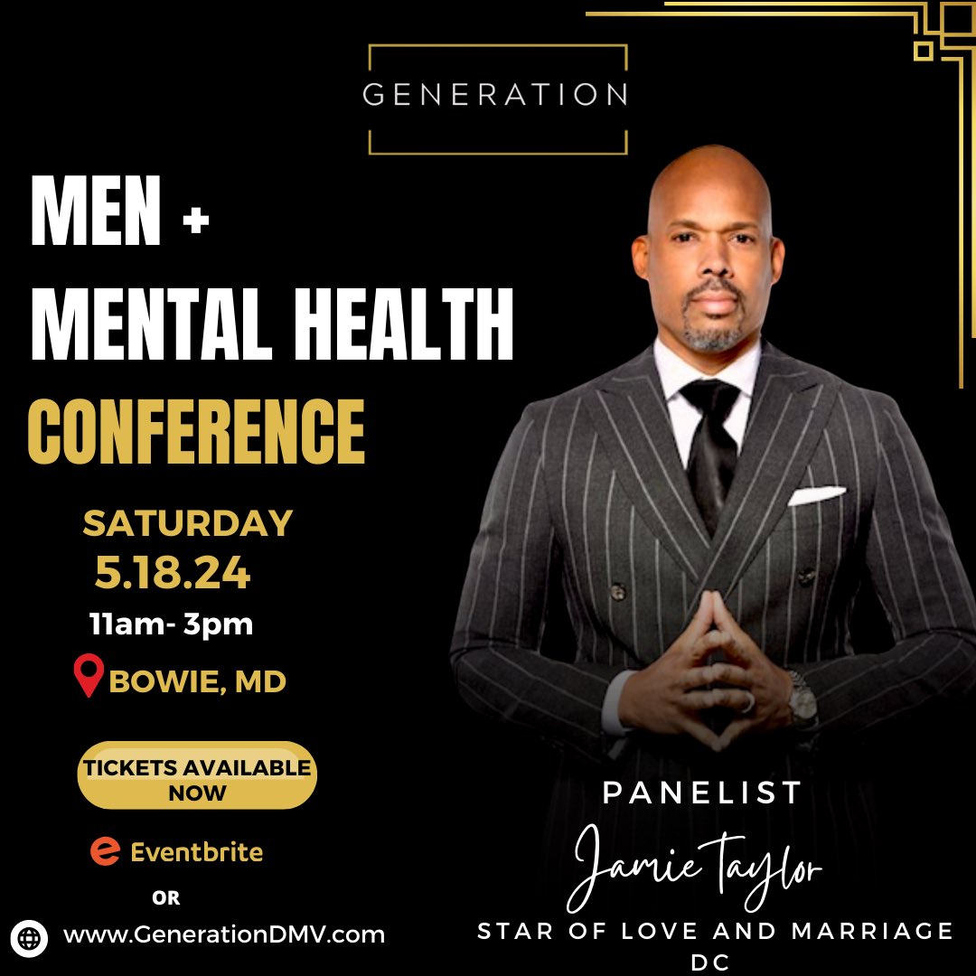 GenerationDmv's tweet photo. We’re excited to announce Jamie Tyler @jamietyler_3
Star of Love and Marriage DC, as one of our esteemed panelists for our Men and Mental Health conference on Saturday, May 18, 2024.
🎟️ Tickets LINK IN OUR BIO
#MentalHealth #Conference #lamdc
#GenerationsDMV https://t.co/iDp33YsIXu