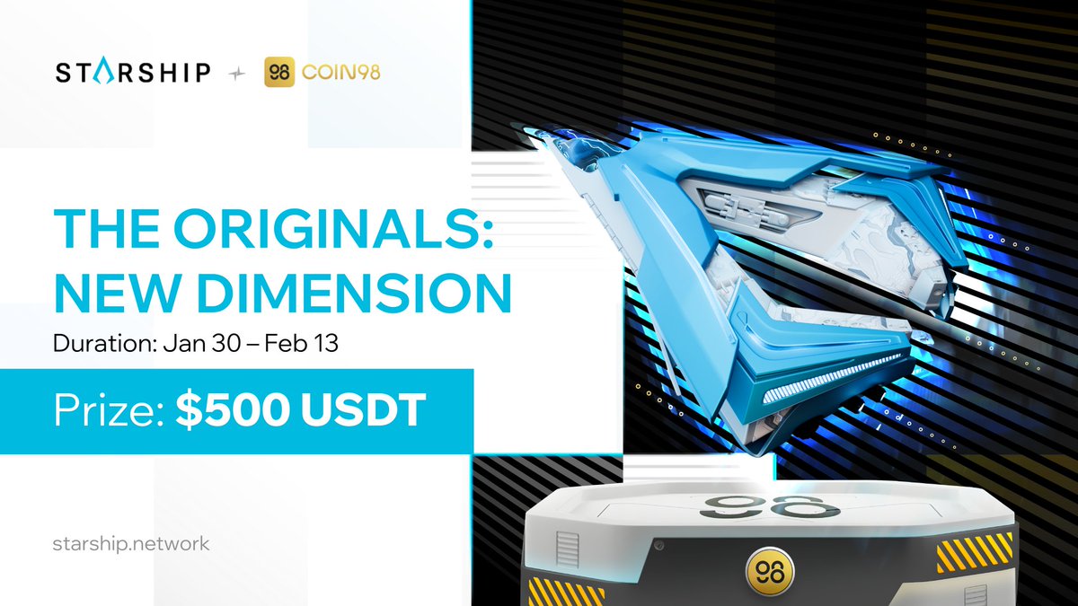 starship_hq's tweet photo. As one of the most recent initiatives in @ninetyeight_hq, now it’s time for Starship to contribute back to the early builder of the ecosystem, @coin98_wallet. 

C98 holders, hop on "The Originals: New Dimension" journey for your chance to win $500 Prize Pool! 👉🏻 https://t.co/PlPHHb9Pdi

🎁Rewards: $500 in #C98 on @VictionEco 
🗓️Timeline: Jan 30 — Feb 13

Just complete some simple tasks to be qualified for the prize. Check out the details on how to join at https://t.co/DANVI0ZFwY