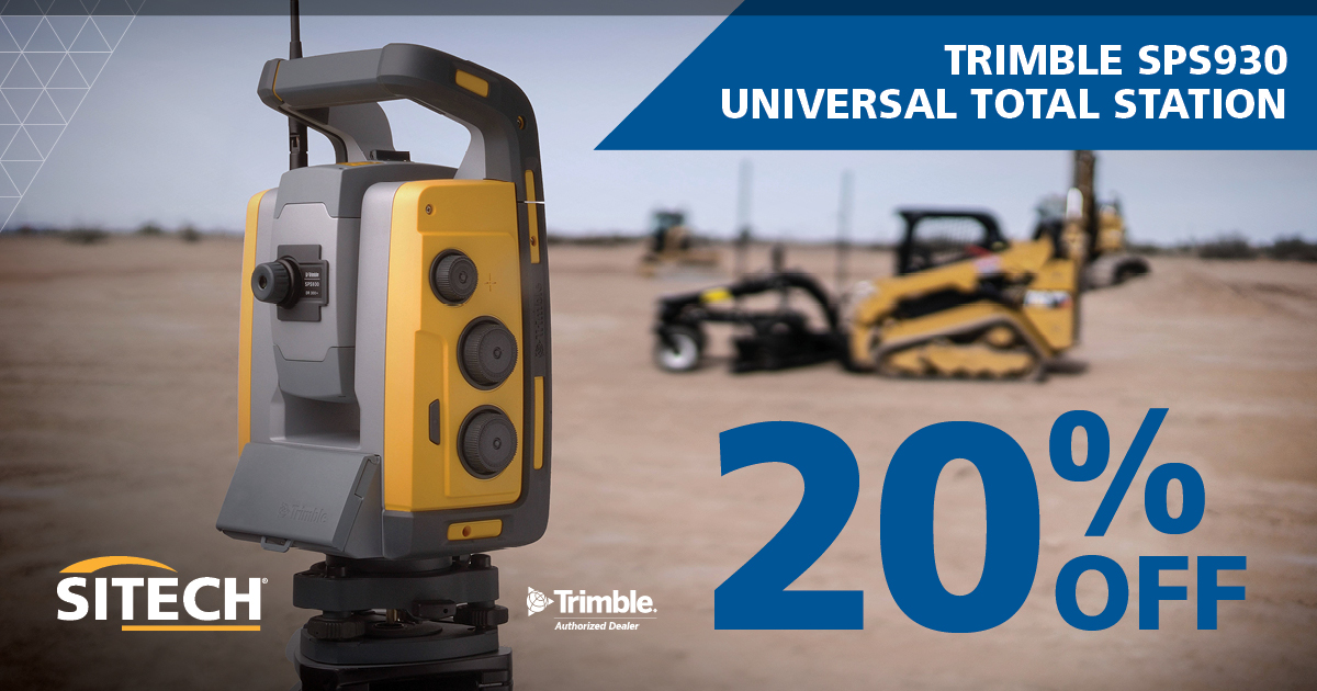 SITECHChes's tweet photo. We decided to keep passing savings onto our customers, so we're extending our 20% off sale on the Trimble SPS 930! This promotion will not last long, so order a total station today and save! Call us to place your order or to see if the SPS 930 is right for you! https://t.co/dmP1IcgMyc