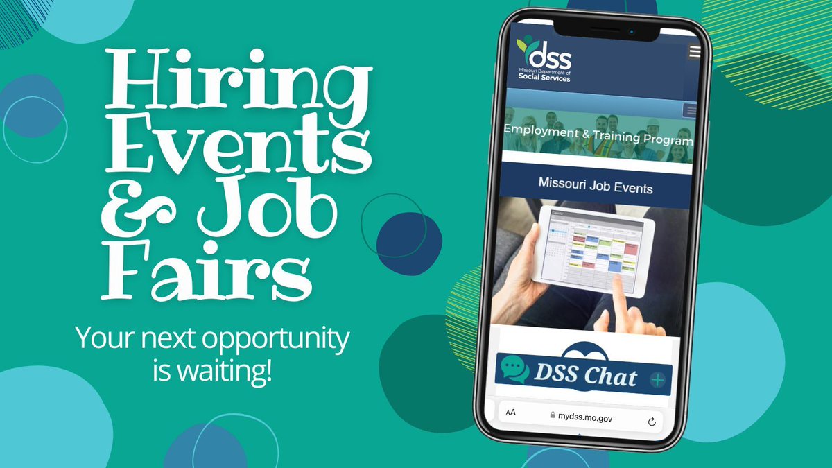 DSS_Missouri's tweet image. Are you looking for a job? Check out our Missouri Job Events calendar, at mydss.mo.gov/employment-tra… 
#MissouriJobs | #MOWorkforce | #MoJobEvents