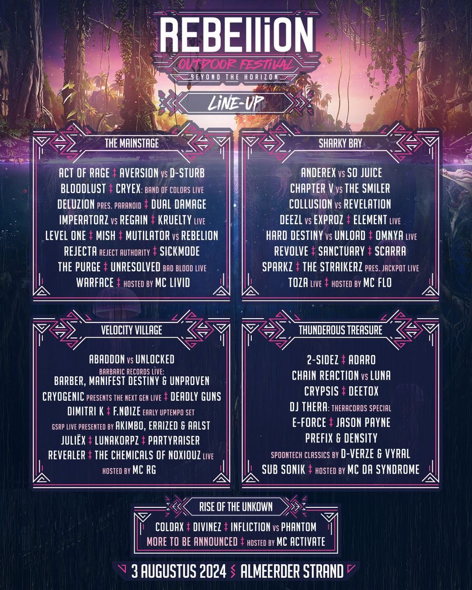 REBELLiON: Beyond The Horizon
Full Line Up

August 3