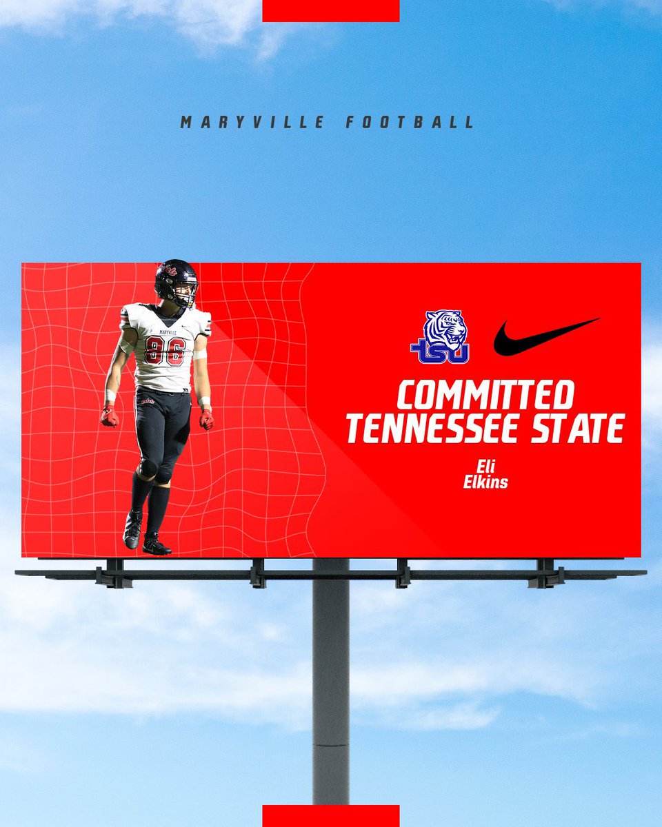 𝒞ℴ𝓂𝓂𝒾𝓉𝓉ℯ𝒹💙 <a href="/elielkins_/">Eli “Elk” Elkins</a> 

Congrats to our senior tight end, Eli Elkins, on his commitment to Tennessee State University to continue his athletic and academic career!

#GoRebels | #MaryvilleMentality