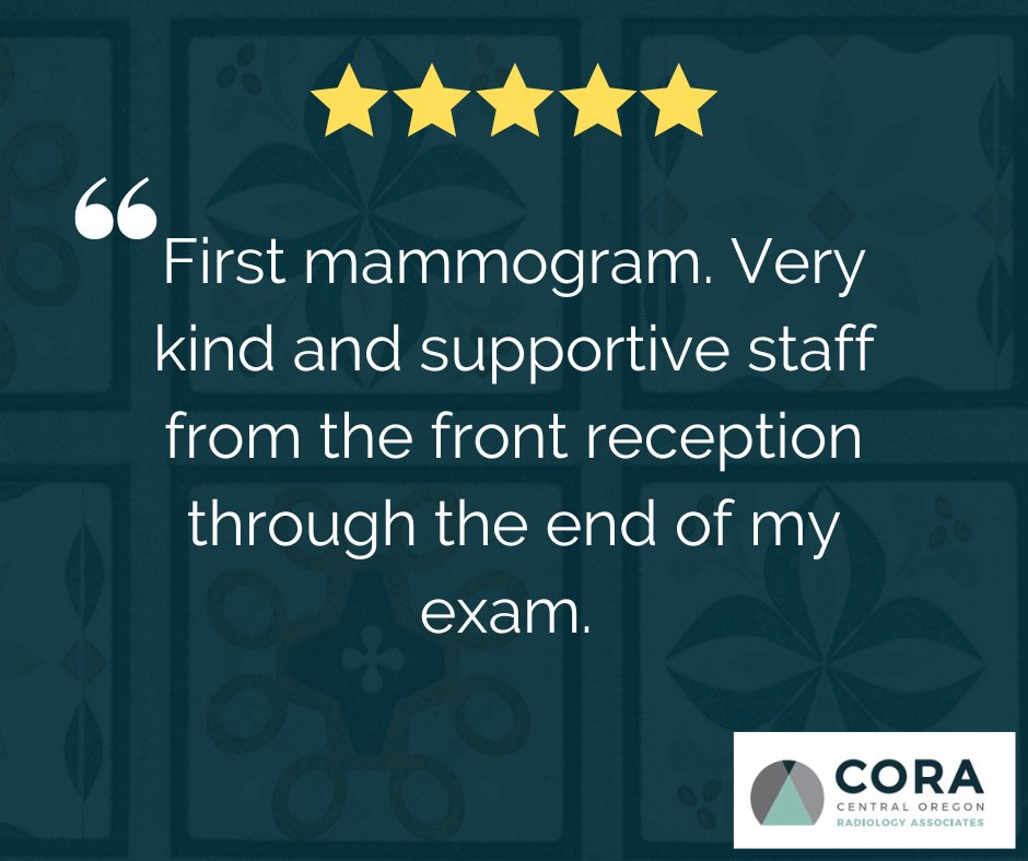 Thank you for this 5-star review! We take pride in being a Breast Imaging Center of Excellence and living up to that name. #5starreview #mammogram #radiology #BendOR #breastcenterofexcellence #breastcare