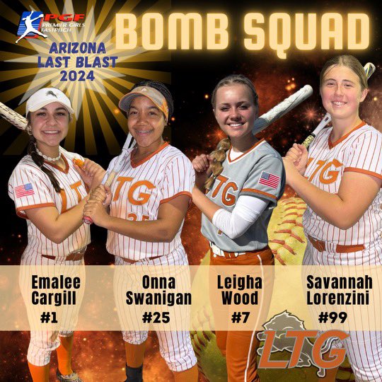 LTG Henderson (@ltghenderson) on Twitter photo Bomb 💣 Squad 🔥 <a href="/leighawood2026/">Leigha Wood</a> with 2 💣💣’s and one went 230 feet, <a href="/savvyballer2026/">Savannah Lorenzini 2026</a> with 💣 that was also a laser that went 230 feet, and <a href="/emacargill2026/">emalee grace cargill</a> and <a href="/OnnaSwanigan/">Onna Swanigan</a> with ITP home runs. Nicely done ladies against some excellent teams at AZ Last Blast 💥. Bomb 💣 Squad 🔥 <a href="/leighawood2026/">Leigha Wood</a> with 2 💣💣’s and one went 230 feet, <a href="/savvyballer2026/">Savannah Lorenzini 2026</a> with 💣 that was also a laser that went 230 feet, and <a href="/emacargill2026/">emalee grace cargill</a> and <a href="/OnnaSwanigan/">Onna Swanigan</a> with ITP home runs. Nicely done ladies against some excellent teams at AZ Last Blast 💥.