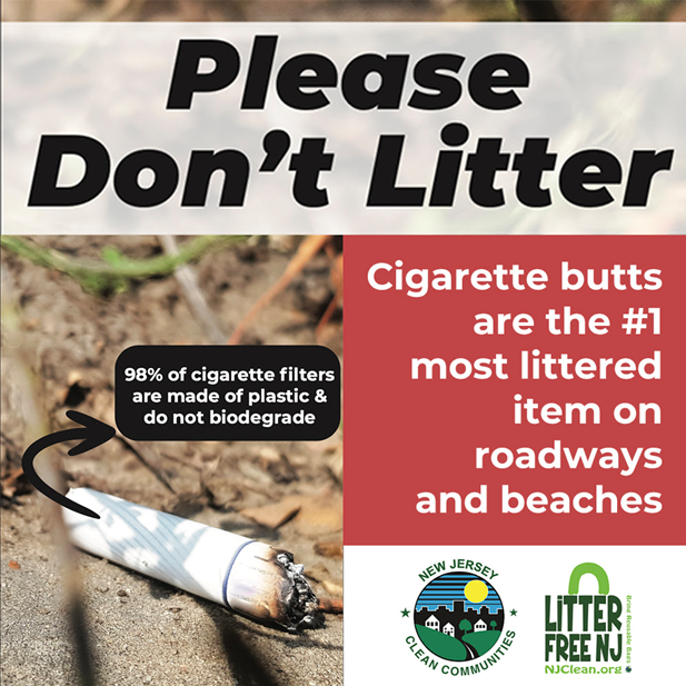 Did you know that cigarette butts are the most littered item in the world?  They contain plastic and toxic chemicals that harm the environment and  wildlife. #DontBeAButt @MCMUA @njcleancomm