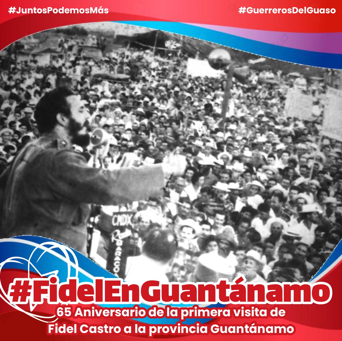GuerrerosGTMO's tweet photo. #FidelEnGuantánamo | “No vengo aquí como gobernante a escuchar demandas, yo vengo aquí como revolucionario a apoyarlas”.  

#JuntosPodemosMás #GuerrerosDelGuaso https://t.co/emaJNkVfQ8